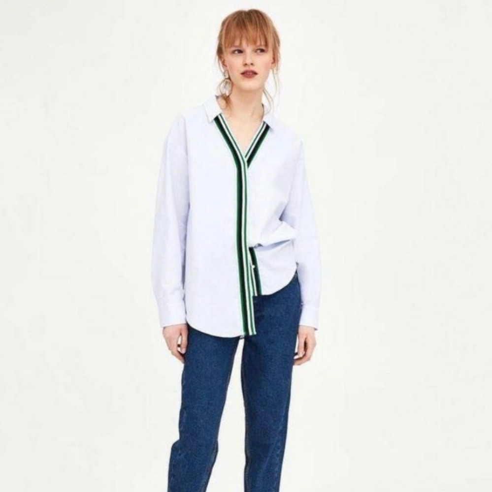 Zara Flowy Button Front Shirt, Size L